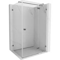 Mexen Lunar T schuifdeur douchecabine rechts 85 x 110 , transparant, geweervorm grijs geborsteld - 834T-085-110-66-00-P