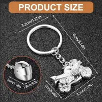 Karma Motorfiets Sleutelhanger Set - Zilveren Motor en Helm Miniaturen