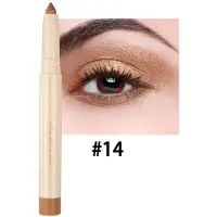 HANDAIYAN Waterproof Dual Ended Pearl Eyeshadow Stick Light - Brown 14 - met puntenslijper - 0.85g