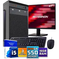 Screenon Intel Compleet PC SET | Intel Core i5 | 16 GB DDR4 | 500 GB SSD + 27 Inch Monitor + Muis + Toetsenbord | Windows 11 Pro + WiFi & Bluetooth