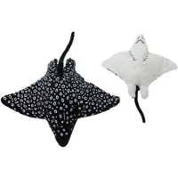 Cornelissen pluche Adelaars rog knuffel - zwart/wit - 19 cm - zeedieren - vissen - cadeau - roggen
