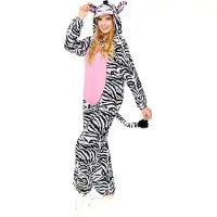 Amscan Zebra Onesie Met Capuchon Volwassenen - Plussize XL