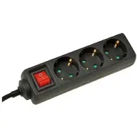 VB Extend Stekkerdoos | TCD 3V + RA 1,5 meter 3x1.5mm² zwart + schakelaar