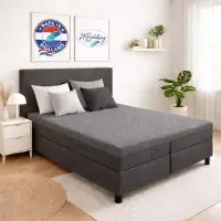 24-Bedding - Badstof Topper Hoeslaken - donker Grijs - 90x200 cm - Extra Zware Kwaliteit - Rondom Elastiek - Voor topper matrassen van 5 tot 15 cm