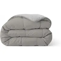 Zelesta Comfort Duo Dekbed zonder overtrek - Wasbaar Hoesloos dekbed - Met vaste overtrek - 2 in 1 - Grijs & Zacht grijs - 140x200cm
