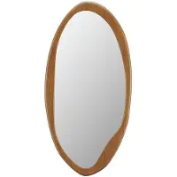 OZAIA Ovale spiegel van heveahout - L50 x H100 cm - Naturel - FUJIAN