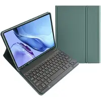 Mobigear Tablethoes geschikt voor Samsung Galaxy Tab S9 FE Hoes | Keys QWERTY Bluetooth Toetsenbord Bookcase + Stylus Houder - Groen