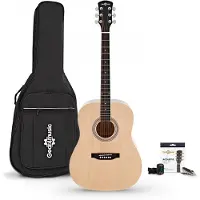 Gear4Music Dreadnought Acoustic Guitar & Accessory Pack by Natural