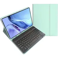 Mobigear Tablethoes geschikt voor Apple iPad Air 11 Inch (2025) Hoes | Keys QWERTY Bluetooth Toetsenbord Bookcase + Stylus Houder - Groen