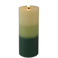 Lumineo LED kaars vlamefffect Verloop 15cm groen groen Wax Led kaars