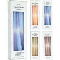 Koopman Dinerkaars pastel gradient kleuren set van 4 stuks asorti kaarsen.