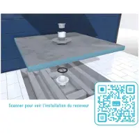 Aurlane Receveur de Douche à Carreler 90x90 cm avec Bondes à Sortie Verticale - Grille Inox
