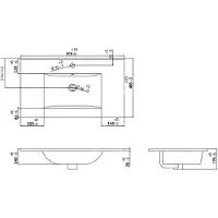 Vente-unique Hangend badkamermeubel met inbouwwastafel - Licht natuurlijk en wit - 80 cm - LANNICK
