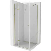 Mexen Roma douchecabine scharnierend 100 x 100 , transparant, goud - 854-100-100--50-00