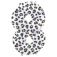 Folat - Folieballon Cijfer 8 Bright Panther - 86 cm