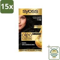 Syoss Oleo Intense - Haarverf - 1-10 - Intens Zwart - 115ml x 15