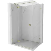 Mexen Lunar T douchecabine draaiend links 70 x 100 , transparant, goud - 834T-070-100-50-00-L
