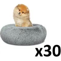 Leobert Voordeelverpakking van 30 - Pluche Hondenmand of Kattenmand S 40 cm - Lichtgrijs - Comfortabele en Stijlvolle Mand voor Kleine Huisdieren - Ideaal voor Wederverkoop en Dierenopvangcentra