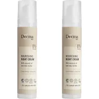 Derma Eco Nachtcreme - Parfumvrij - met Sheaboter en Kokosolie - AllergyCertified - 2 x 50 ml