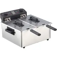 Livoo DOC217 - Dubbele frituurpan 2 x 3.5 L - 2 regelbare thermostaten - RVS (1 stuk)