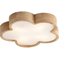 QAZQA Kinderplafondlamp hout met wit - Lucille