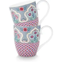Pip studio Flower Festival Mokken - Theemok - Koffiemok met Oor - Servies set van 2 - 450ml