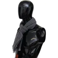 Missoni Mannen Grijs Zigzagpatroon Kasjmier Unisex Nek Wikkel Sjaal