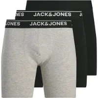 Jack & Jones Heren boxershorts lange pijp jachenry boxer briefs 3-pack grijs/zwart