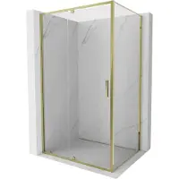 Mexen Exo openstaande douchecabine 125 x 120 cm, transparant, goud - 819-125-120-50-00