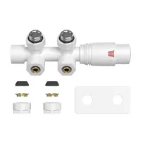 VIPERA Lungo thermostatische radiatorkraan 90° haakse aansluiting Glanzend Wit