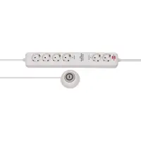Brennenstuhl Eco-Line Comfort Switch Plus stekkerdoos met 6 (4+2) contacten en voetschakelaar / wit - 1,5 meter