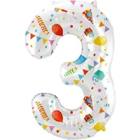 Folat - Folieballon Cijfer 3 Joyful Party - 86 cm