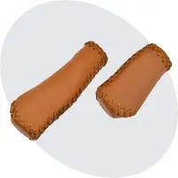 Voltano Leren Handvatten Fiets Bruin - Ergonomisch