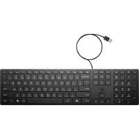 HP Kabeltoetsenbord Desktop 320K, Volledige grootte (100%), Kabel, USB, Membraantoetsen, Zwart