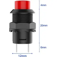 Famanu 14 stuks ronde drukknoppen 12 mm, mini momentary drukknop schakelaar, momentane drukschakelaar, mini-drukknop, ON-OFF waterdichte drukknop, 6 kleuren (met draad)