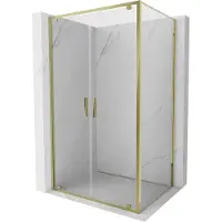Mexen Exo schuif douchecabine 80 x 110 cm, transparant, goud - 8182-080-110-50-00