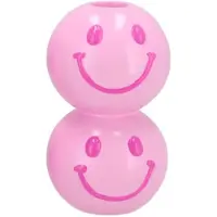 SMILEY Kandelaar dubbel 7x7x12cm Roze licht/donker