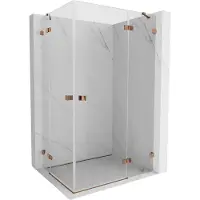 Mexen Lunar Duo douchecabine met openslaande deur rechts 90 x 85 cm, transparant, roze goud - 834-090P-085L-60-00