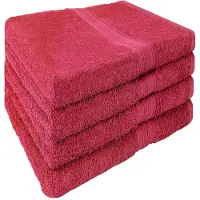 NatureMark Set van 4 handdoeken, 50 x 100 cm, badstof handdoeken, 100% katoen, bordeauxrood