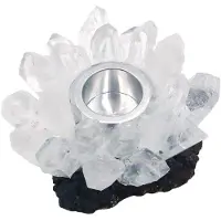 Namvo Quartz Cluster Kaarsenhouder Witte Edelsteen Kristallen Lichthouder voor Bruiloft Huishoudelijke Moderne Zachte Decoratie Ambachten, Uniek Natuurlijk Origineel Cadeau