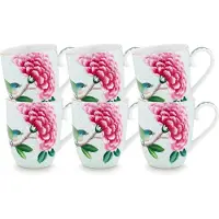 Pip studio Blushing Birds Mokken - Theemok - Koffiemok met Oor - Servies set van 6 - 365ml