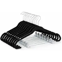 Ceruzo Kledinghangers 20 stuks met Knijpers – Antislip – Ultradun – Zwart
