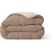 Zelesta Comfort Duo Dekbed zonder overtrek - Wasbaar Hoesloos dekbed - Met vaste overtrek - 2 in 1 - Terra & Zand - 200x200cm