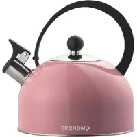 Trendmix Fluitketel Roze 2,5 Liter – Lichtgewicht RVS – Cool-Touch Handvat – Geschikt Voor Inductie, Gas En Alle Warmtebronnen
