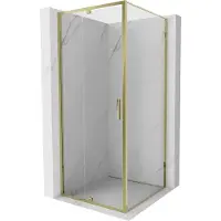 Mexen Exo scharnierende douchecabine 120 x 120 cm, transparant, goud - 819-120-120-50-00
