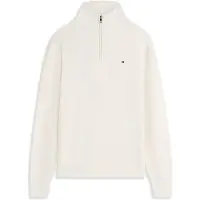 Tommy Hilfiger Seasonal Structure Half-zip Jumper Ivory Petal Maat: S | Longsleeves Outlet | Heren | Wit