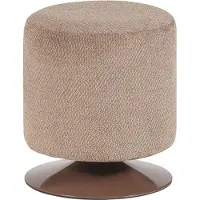 Woood Islen Poef Met Draaivoet - Bouclé - Bruin - 47x39x39