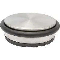 Wagner deurstopper BIG DISK STEEL EH 5064, staal met poedercoating, Ø 100 mm, 0,74 kg, roestvrij staal zilver/zwart, voor positionering