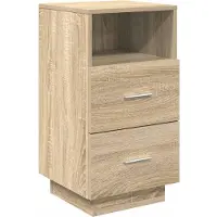 vidaXL Nachtkastje met 2 lades 36x36x68 cm sonoma eikenkleurig