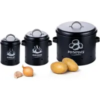 Relaxdays 4052025856687, Container, Rond, Zwart, 3 stuks